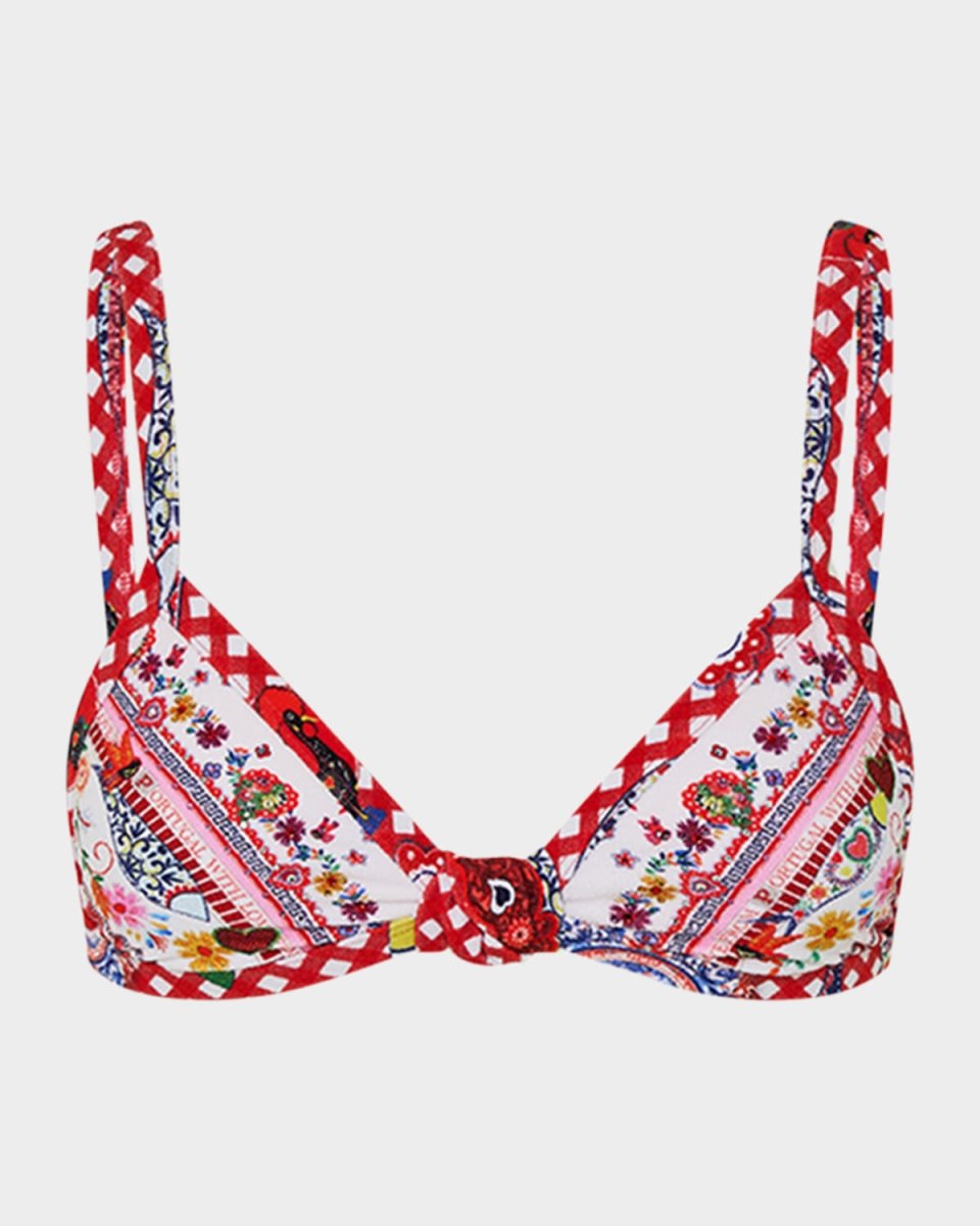 Faith, Luck & Justice Knot Front Triangle Bikini Top